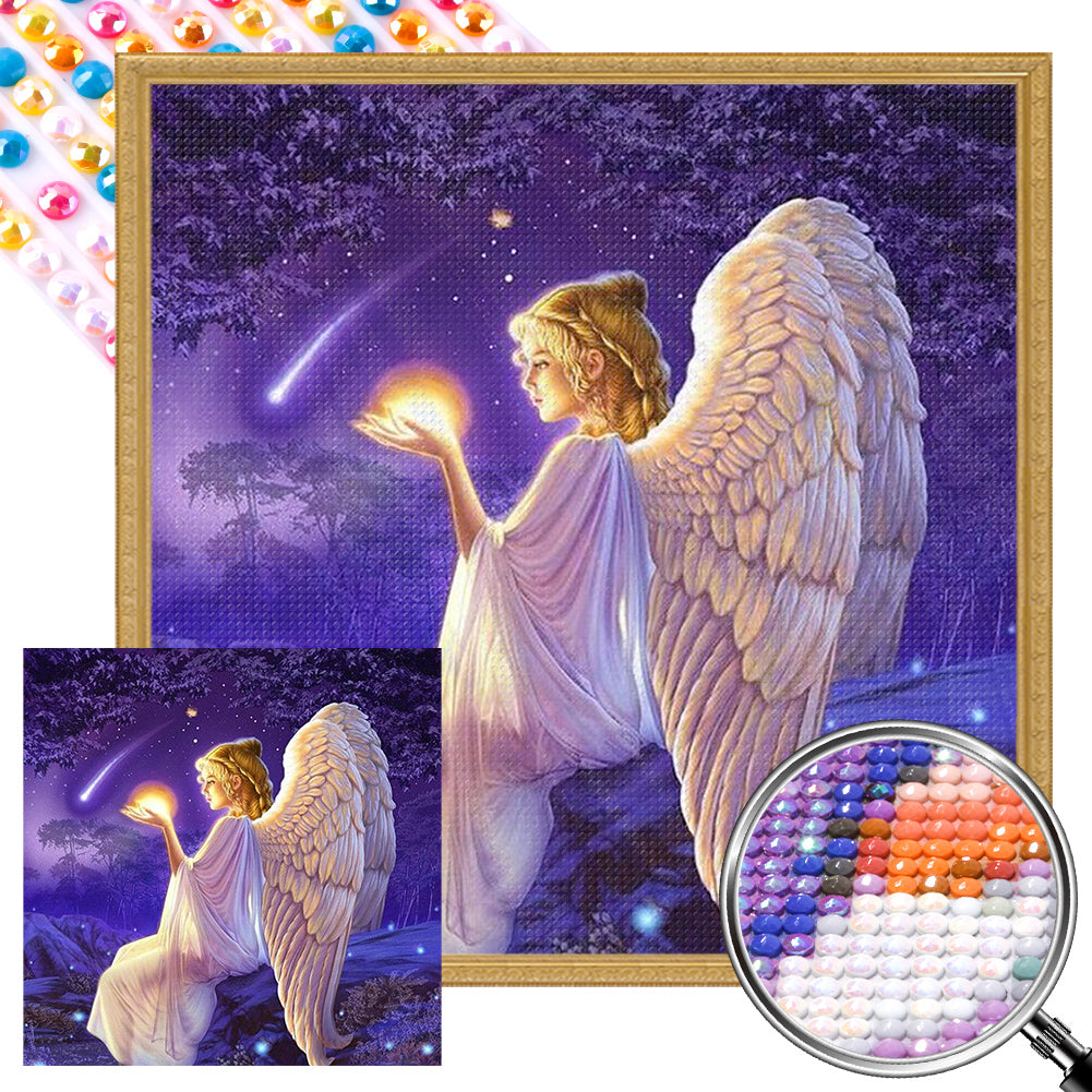AB Diamond Painting - Full Round - Angels under the night sky (40*40CM)