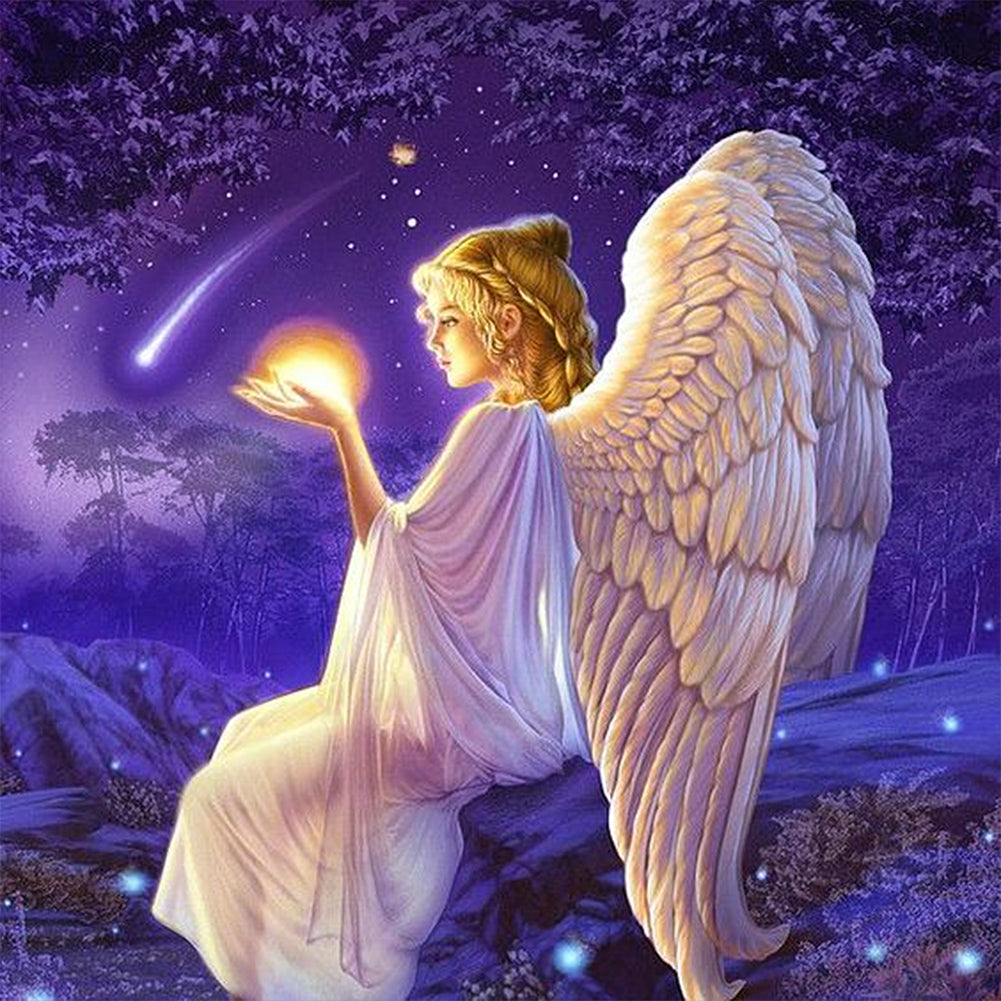 AB Diamond Painting - Full Round - Angels under the night sky (40*40CM)