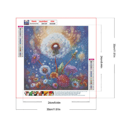 Diamond Painting - Full Round - Dandelions (30*30CM)