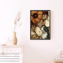 Load image into Gallery viewer, AB Diamond Painting - Full Round - Girl and cat (40*60CM)
