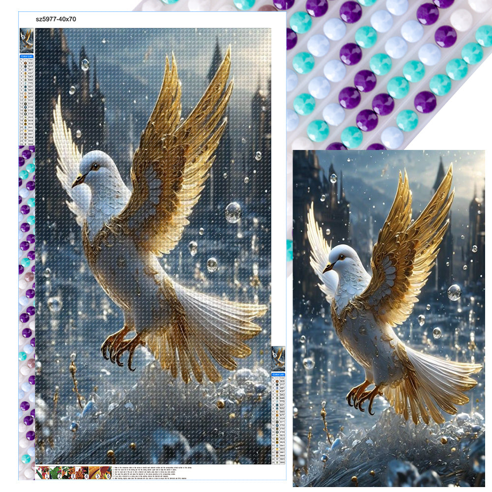 Diamond Painting - Full Round - Metal bird on the water (40*70CM)