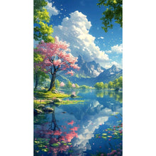 Load image into Gallery viewer, Diamond Painting - Full Round - Blue sky and woods (40*70CM)
