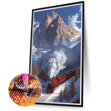 Load image into Gallery viewer, Diamond Painting - Full Round - Snow train (40*70CM)
