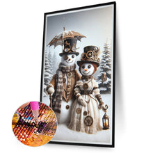 Load image into Gallery viewer, Diamond Painting - Full Round - Snowman couple (40*70CM)
