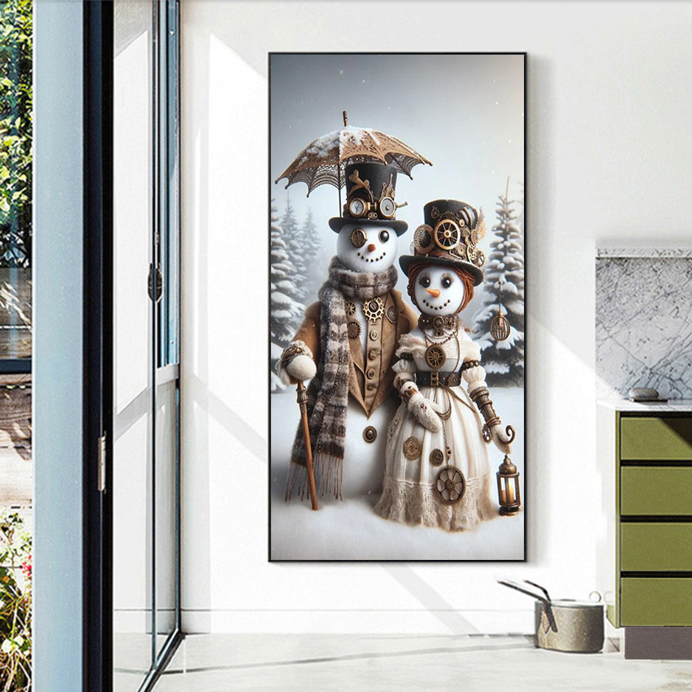 Diamond Painting - Full Round - Snowman couple (40*70CM)