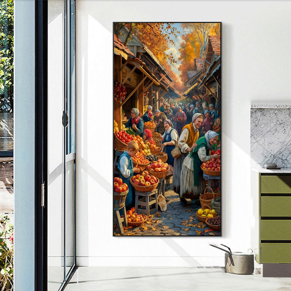 Diamond Painting - Full Round - Farm market character (40*70CM)