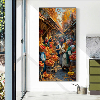 Diamond Painting - Full Round - Farm market character (40*70CM)