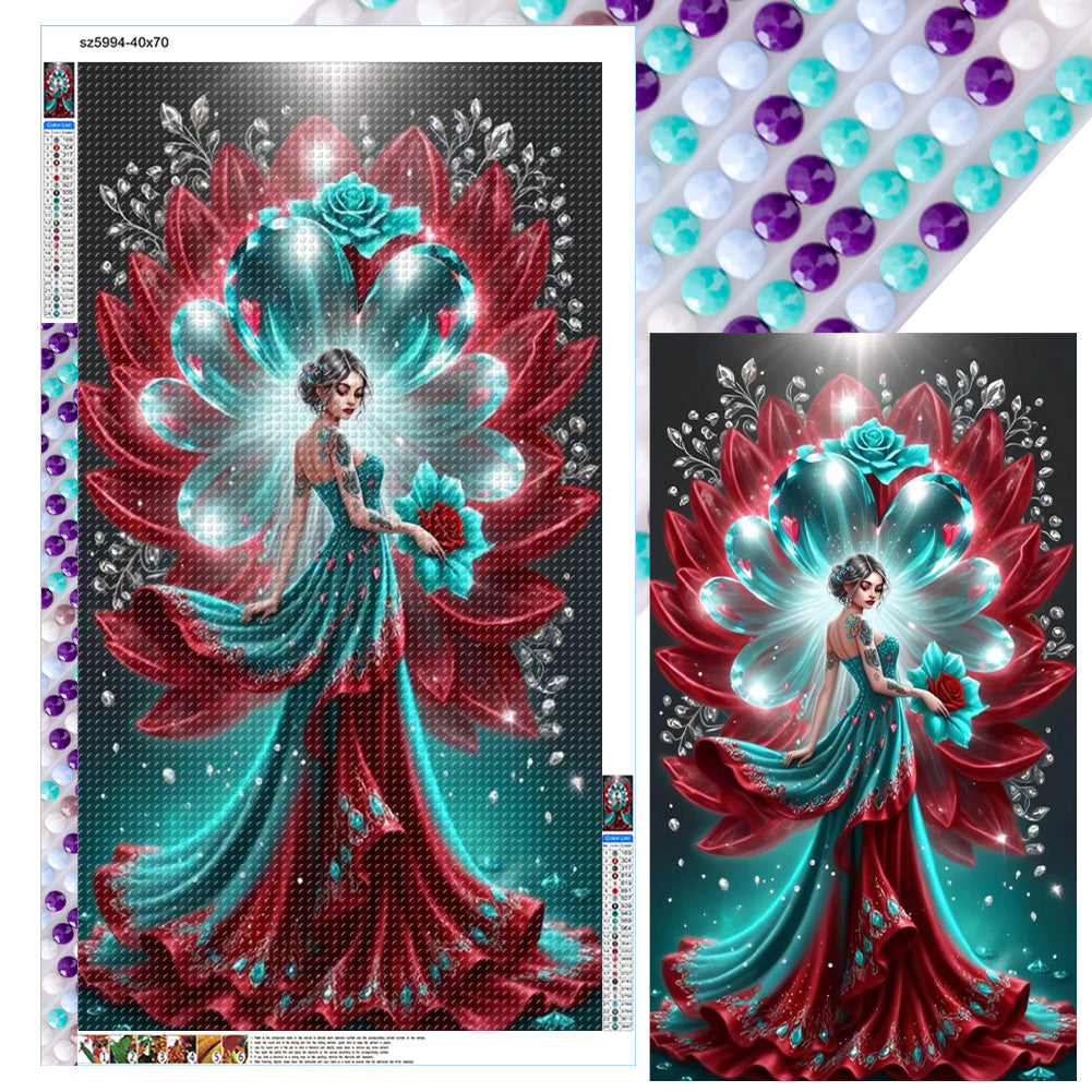 Diamond Painting - Full Round - Flower woman (40*70CM)