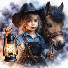 Load image into Gallery viewer, AB Diamond Painting - Full Square - Cowboy kid (40*40CM)
