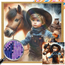 Load image into Gallery viewer, AB Diamond Painting - Full Square - Cowboy kid (40*40CM)
