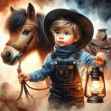 Load image into Gallery viewer, AB Diamond Painting - Full Square - Cowboy kid (40*40CM)
