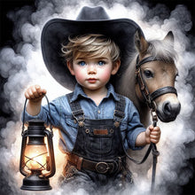 Load image into Gallery viewer, AB Diamond Painting - Full Square - Cowboy kid (40*40CM)
