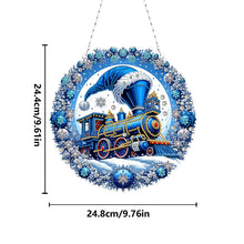 Load image into Gallery viewer, Christmas Train Diamond Painting Hanging Pendant for Garden Window Decor
