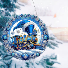 Load image into Gallery viewer, Christmas Train Diamond Painting Hanging Pendant for Garden Window Decor
