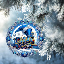 Load image into Gallery viewer, Christmas Train Diamond Painting Hanging Pendant for Garden Window Decor
