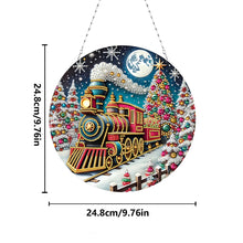 Load image into Gallery viewer, Christmas Train Diamond Painting Hanging Pendant for Garden Window Decor
