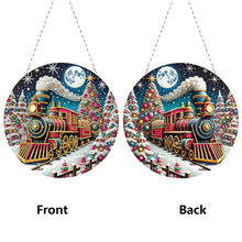 Load image into Gallery viewer, Christmas Train Diamond Painting Hanging Pendant for Garden Window Decor
