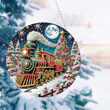 Load image into Gallery viewer, Christmas Train Diamond Painting Hanging Pendant for Garden Window Decor

