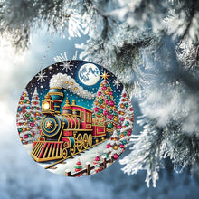 Load image into Gallery viewer, Christmas Train Diamond Painting Hanging Pendant for Garden Window Decor
