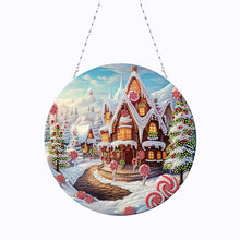Load image into Gallery viewer, Christmas Candy House Diamond Painting Hanging Pendant for Garden Window Decor
