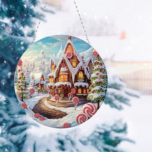 Load image into Gallery viewer, Christmas Candy House Diamond Painting Hanging Pendant for Garden Window Decor
