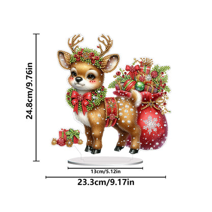 Acrylic Special Shape Christmas Elk Desktop Diamond Art Kits Bedroom Table Decor
