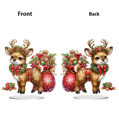 Acrylic Special Shape Christmas Elk Desktop Diamond Art Kits Bedroom Table Decor