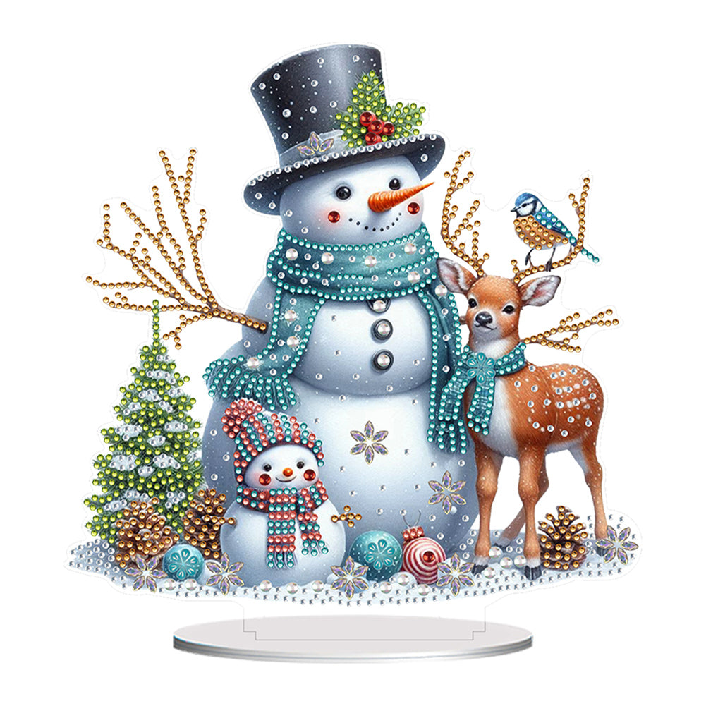 Acrylic Special Shape Christmas Elk Desktop Diamond Art Kits Bedroom Table Decor