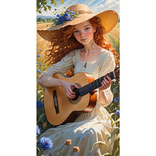 Load image into Gallery viewer, AB Diamond Painting - Full Round - Girl playing guitar (40*75CM)
