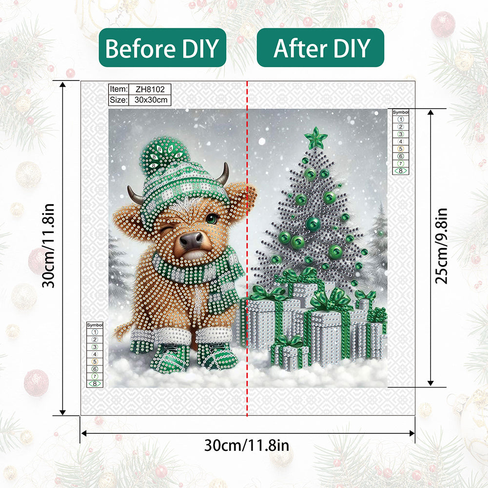 Diamond Painting - Partial Special Shaped - Christmas yak (30*30CM)