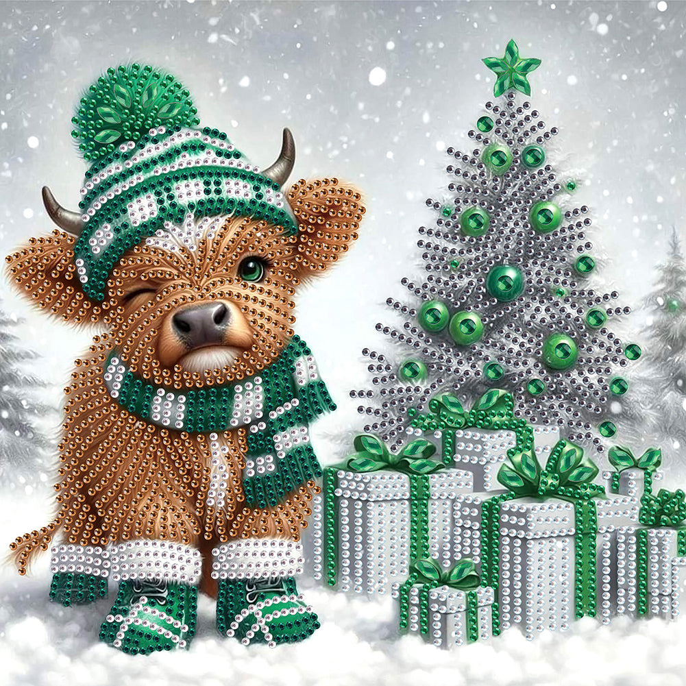 Diamond Painting - Partial Special Shaped - Christmas yak (30*30CM)