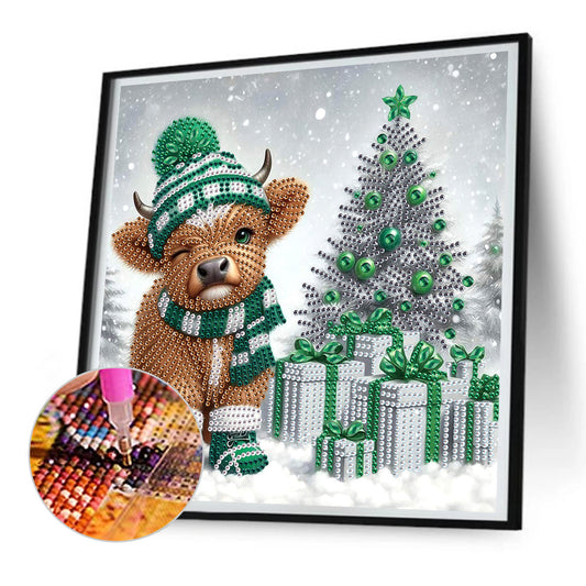Diamond Painting - Partial Special Shaped - Christmas yak (30*30CM)