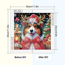 Load image into Gallery viewer, Diamond Painting - Partial Special Shaped - Christmas puppy (30*30CM)
