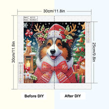 Load image into Gallery viewer, Diamond Painting - Partial Special Shaped - Christmas puppy (30*30CM)
