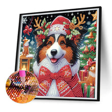 Load image into Gallery viewer, Diamond Painting - Partial Special Shaped - Christmas puppy (30*30CM)
