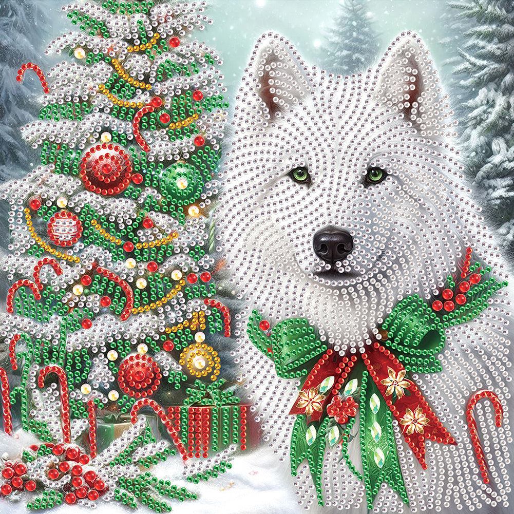 Diamond Painting - Partial Special Shaped - Christmas North Polar wolf (30*30CM)