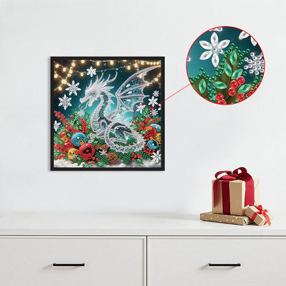 Diamond Painting - Partial Special Shaped - Christmas pterosaur (30*30CM)