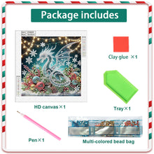 Load image into Gallery viewer, Diamond Painting - Partial Special Shaped - Christmas pterosaur (30*30CM)
