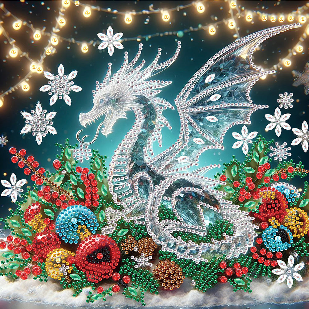 Diamond Painting - Partial Special Shaped - Christmas pterosaur (30*30CM)
