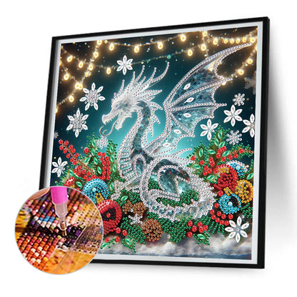 Diamond Painting - Partial Special Shaped - Christmas pterosaur (30*30CM)