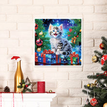 Load image into Gallery viewer, Diamond Painting - Partial Special Shaped - Christmas kitten (30*30CM)
