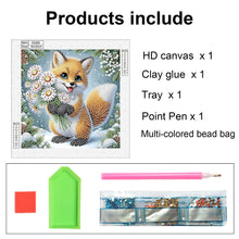 Load image into Gallery viewer, Diamond Painting - Partial Special Shaped - Winter fox (30*30CM)
