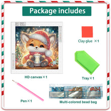 Load image into Gallery viewer, Diamond Painting - Partial Special Shaped - Christmas fox (30*30CM)
