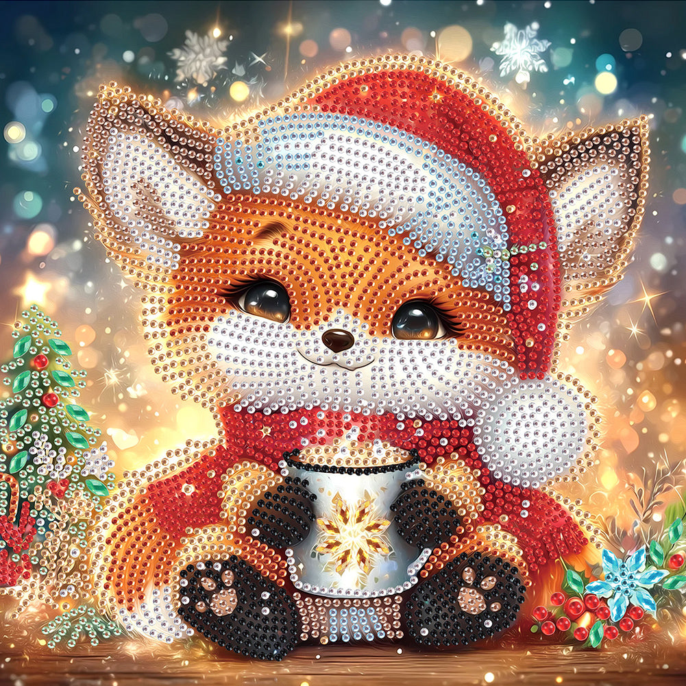 Diamond Painting - Partial Special Shaped - Christmas fox (30*30CM)