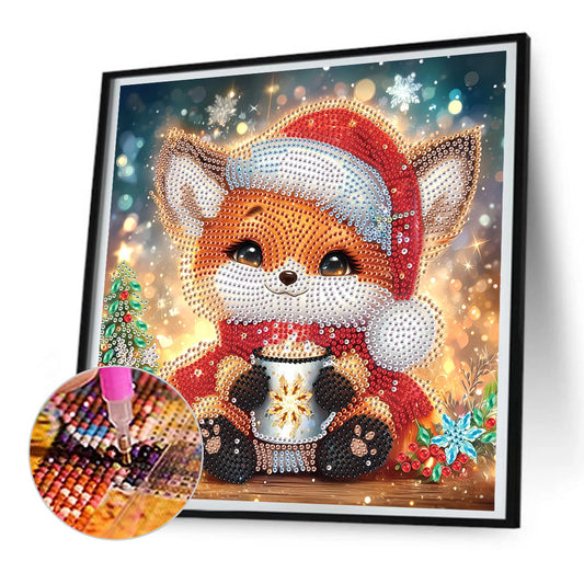 Diamond Painting - Partial Special Shaped - Christmas fox (30*30CM)