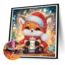 Load image into Gallery viewer, Diamond Painting - Partial Special Shaped - Christmas fox (30*30CM)
