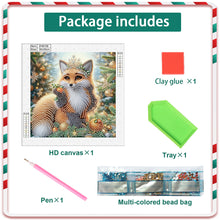 Load image into Gallery viewer, Diamond Painting - Partial Special Shaped - Christmas fox (30*30CM)

