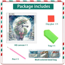 Load image into Gallery viewer, Diamond Painting - Partial Special Shaped - Christmas unicorn (30*30CM)
