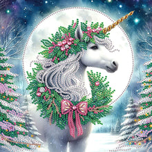 Load image into Gallery viewer, Diamond Painting - Partial Special Shaped - Christmas unicorn (30*30CM)
