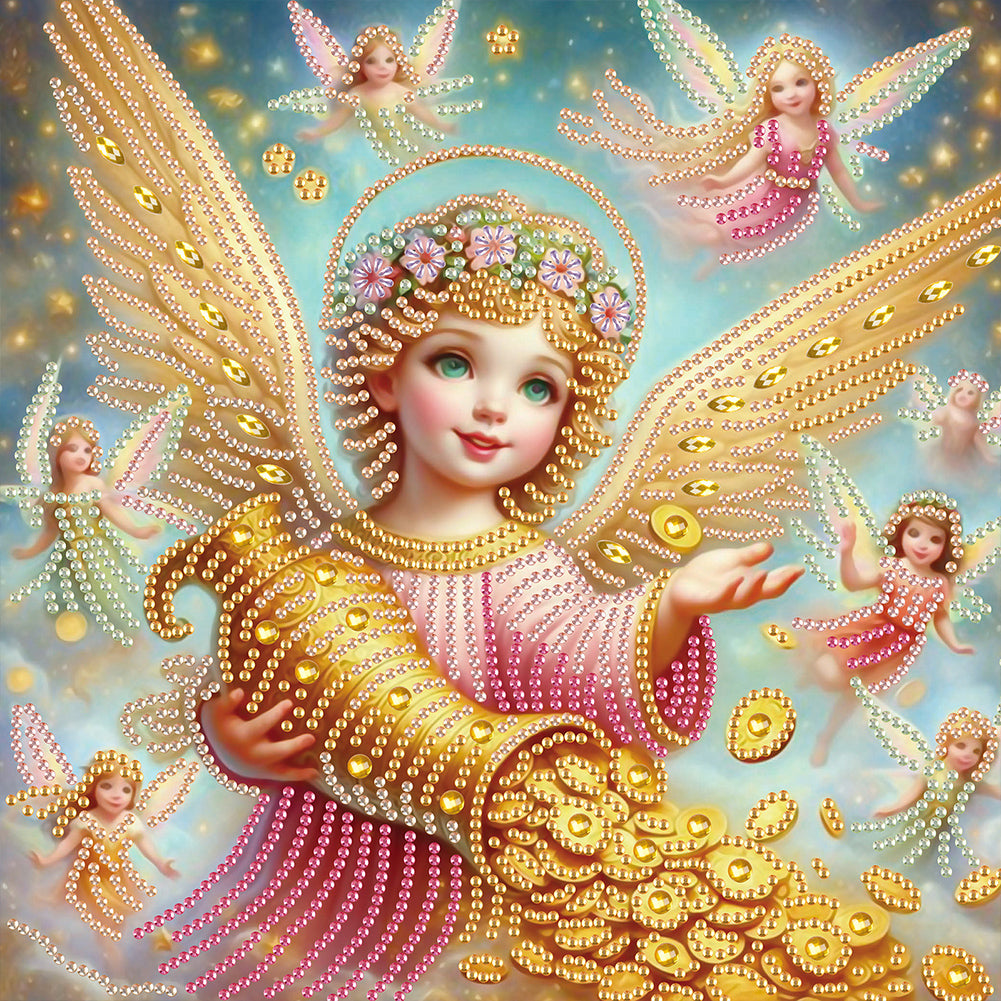 Diamond Painting - Partial Special Shaped - Angel (30*30CM)